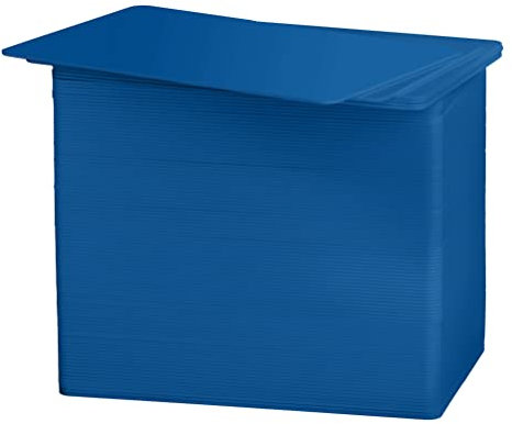 Karteo Plastikkarten blanko blau [100 Stück] Blankokarten EC-Kartenformat für Ausweise Dienstausweise EC- und Bankkarten Gesundheitskarten