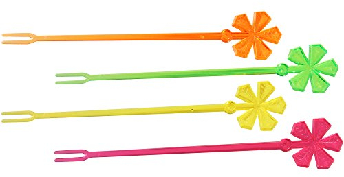 Fackelmann Partypicker Blatt 16cm 12 Stück aus PS, Kunststoff, gelb/orange/pink/grün, 16 x 1 x 1 cm, Einheiten, 50366