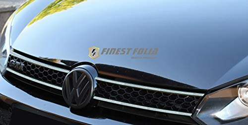 Finest Folia 6 Teiliges Kühlergrill Streifen Set passgenau Aufkleber Folie (K001 Silber Metallic)