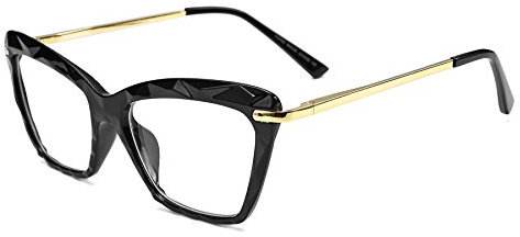 FEISEDY Oversized Classic Cateye Glasses for Women Crystal Frame Clear Lens Fashion Glasses Womens Eyewear B2440
