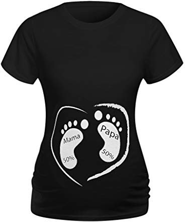 T-Shirt Femme En Coton à Manches Courtes Et Longues Enceinte Humour Pull Grossesse Maternité VêTements Hiver Pas Cher A La Mode Chemise Haut Atuomne Printemps Tunique Col Rond Impression Blouse