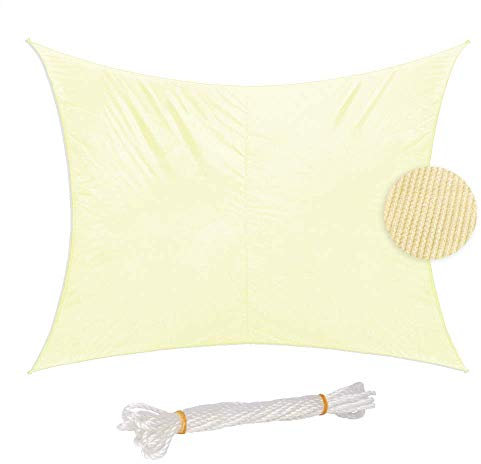 Expand Sonnensegel Rechteck Sonnenschutz für den Garten, Terrasse, Balkon, Pool, Spielplatz Schattenspender Windschutz Beschattung wasserabweisend mit UV Schutz HDPECreme 4x5m