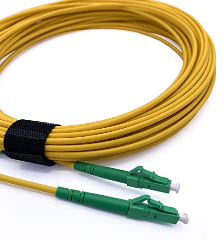 Elfcam® - 10m Glasfaserkabel LC/APC auf LC/APC Simplex Singlemode 9/125µm LSZH, FTTH LWL Patchkabel, Kompatibel mit Deutscher Telekom (10M)