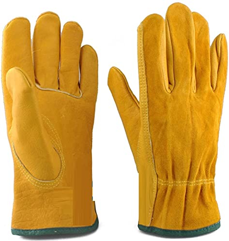 ALCIONO Safety Grip Work Gloves for Men and Women | Protective, Flexible, Cut Resistant | Ideal for Garden and Household Tasks, Safe for Pruning Roses - Yellow