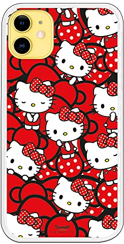 Personalaizer Schutzhülle für iPhone 11, Hello Kitty, rote Schleifen und Tupfen