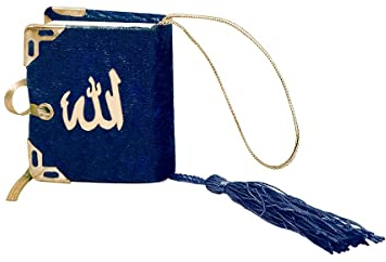 Islamische Auto Rückspiegel Anhänger Kleiner Koran Schutz Innenspiegel Auto Spiegel PKW Arabisch Dekor Geschenk (Navy)