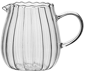 Swirl Clear Wine Glasses,URMAGIC 300/550ml Creative Embossed Stripe Clear Crystal Glass Creamer,Coffee Milk Creamer Pitcher/Serving Pitcher/Sauce Pitcher/Milk Creamer Jug