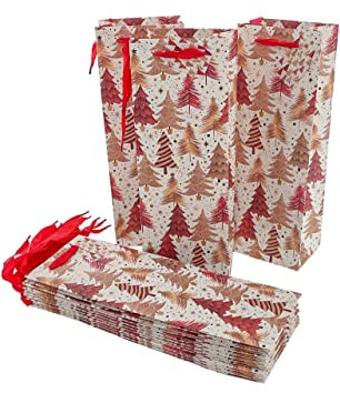 hausleben Geschenktüten Geschenkverpackungen 12er Packung verschiedene Größen und Designs (L (12,5 x 9 x 35), Winter Mood)