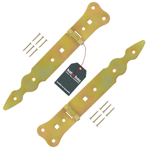 KOTARBAU® Lot de 2 charnières de portail - 200 mm - Charnière de porte - En croix - Galvanisée - Acier inoxydable - Robuste