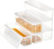 ZENFUN Set mit 6 Nudel Vorratsbehältern mit Deckel, Luftdichter Spaghetti Nudelhalter Nudel Aufbewahrungsbox Kanister für Kühlschrank, Küche Speisekammer, 30x8x7,5 cm, BPA-FREI