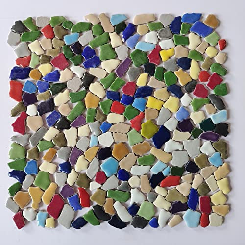 Piastrelle in ceramica da 0,5 kg, forma mista, mosaico, pezzi di ceramica, colori casuali, miscelazione, per fai da te, piatti, vasi, tazze, mosaico