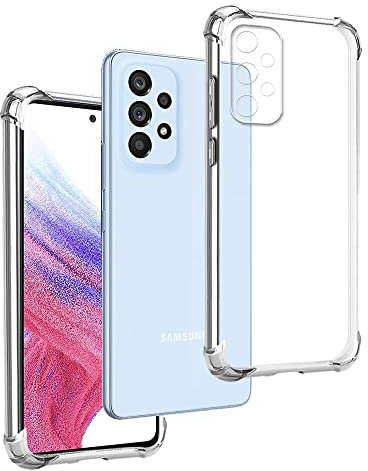 REY Funda Anti-Shock Gel Transparente para Samsung Galaxy A53 5G, Ultra Fina 0,33mm, Esquinas Reforzadas, Silicona TPU de Alta Resistencia y Flexibilidad