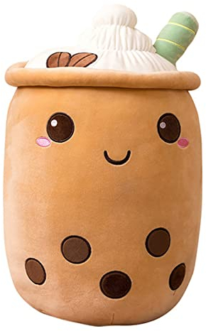 Domeilleur Bubble Tea Kuscheltier, Bubble Tea Plüschtier, Kissen Plüsch, Weiches Kissen Plüsch Puppe Kinderspielzeug, Kuschelkissen Geburtstag 35cm