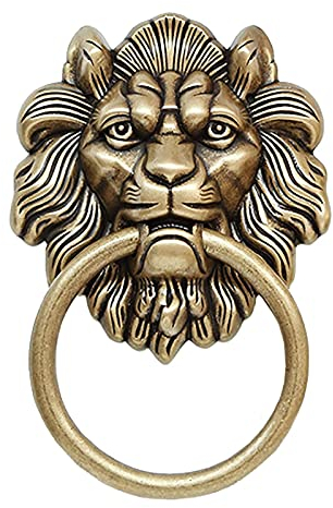 KAEREL Antik Bronze Türklopfer Löwenkopf Türknauf, klassischer Anti-Rost Löwenkopf Türklopfer für Garteneingangstür Holztür im Freien