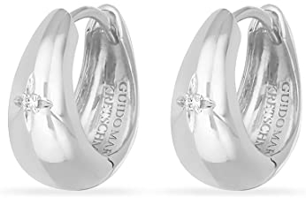 Guido Maria Kretschmer Damen-Creolen 925er Silber 2 Diamant One Size, Silber 32021883