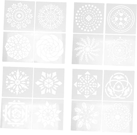 CORHAD 16stücke Kunststoff Malvorlagen Für Junge Mädchen Mandala-malerei Vorlagen Blumen-zeichenvorlagen Bunte Malvorlagen Zeichnung Werkzeuge