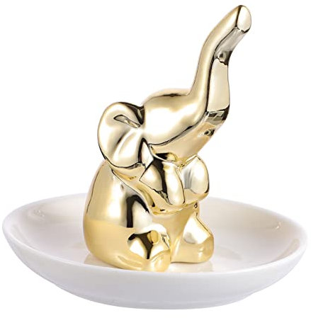 Veemoon Plateau à Bijoux Éléphant Céramique Pour Colliers Boucles Oreilles Bagues