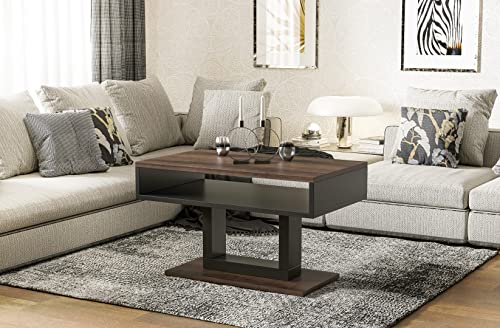 Endo-Moebel Couchtisch Tilo 100x60 cm 4-Fuß-Gestell Sofatisch Beistelltisch (Monastery Eiche)