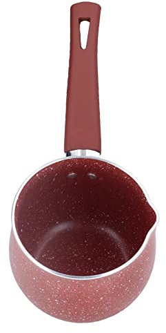 Non Stick Milk Pan Mini Small Milk Pot Single Handle European Coffee Pot Seasoning Heating Pot Potted Plant Pan Pan for Aluminum Alloy Pot Plant Planting Pot Pot Butter (Red)