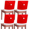 Dubest Weihnachten Stuhlhussen 4 Stück Stuhlbezug Weihnachtsdeko Xmas Rot Stuhlüberzug für Stühle Esszimmerstuhl Schwingstühle Bezüge Weihnachten Deko
