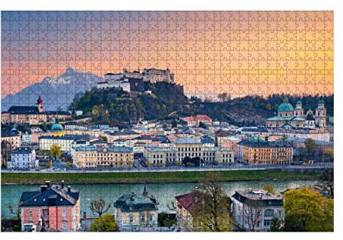 Puzzle 1000 Teile Salzburg, Österreich Altstadt Stockfotos Klassische Puzzles Geschenk Puzzlesets Dekompression Jungen Holzpuzzle Für Erwachsene Und Kinder