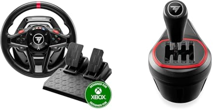 Thrustmaster T128, Volante Force Feedback con Pedali Magnetici, Xbox Series X|S, Xbox One, PC + Thrustmaster TH8S Shifter Add-On