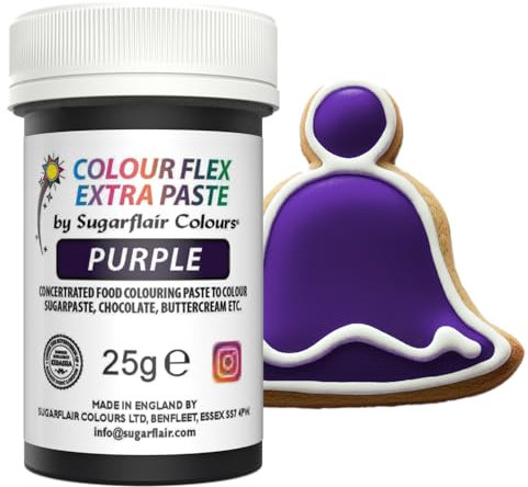 Colour Flex Food Colouring Paste Purple - Extra Concentrated, Vibrant Food Colouring For Buttercream, Chocolate, Sugar Paste, Icing, Fondant, Royal Icing, Cake Decorations and More - 25g