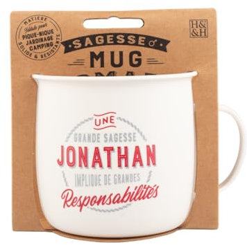 Mug Nomade - Mug à thé et café personnalisé Jonathan - Cadeau pour Homme