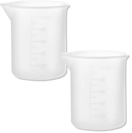 2pcs 100ml Transparent Lab Graduated Beakers,Measuring Scale Markings Baking Lab Kitchen Measure Tool Beakers,Graduated Beaker Clear Plastic Measuring Cup for Baking Lab Kitchen Measure Tool