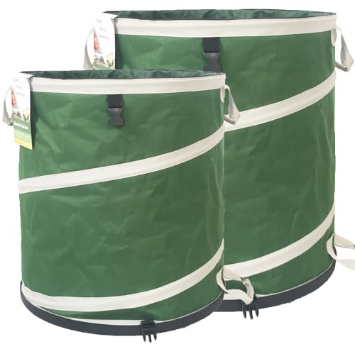 Bote de basura plegable de 16 galones y 24 galones con parte inferior sólida, bolsa de jardín para basura emergente, contenedor de basura para camping, contenedor de reciclaje, cesta de lavandería,