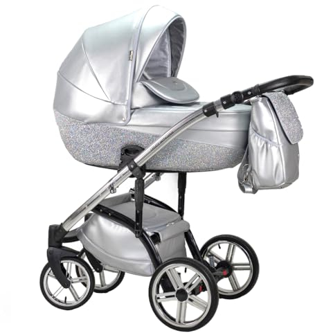 Elcar Kinderwagen-Set 2 in 1 Vip Lux inkl. Sportsitz - 11 Teile - in Silver