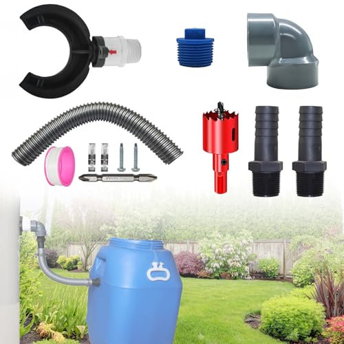 Regenwassersammler 70-100mm Fallrohr Regensammler mit Schlauch & Auslaufhahn für Regentonne, Regensammler Speedy Regentonnen Anschluss Regendieb Regentonnen Verbinder, mit Montagezubehör (100cm A)