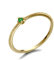 Stfery Damen Schmuck 585 Gold Ring für Damen Rund Smaragd Ring Damen Verlobungsring