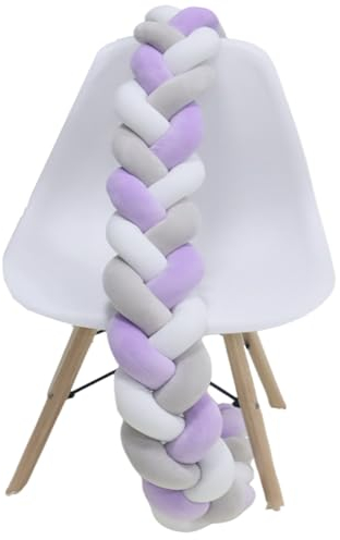 OUHENYUAN Bettschlange Geflochten, Bettschlange, Kantenschutz Bettumrandung Knotenkissen, Seitenschläferkissen, Bettschlange Baby, Zierkissen Stillkissen,A08,3M