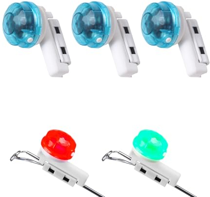 Lergas Indicador de picada de pesca, luz LED para pesca con sensor de movimiento, con hebilla para pesca nocturna, 3 unidades