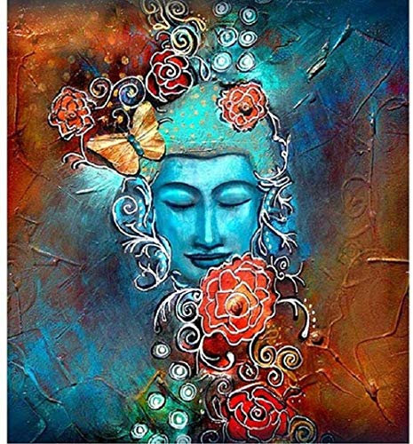IGHSNZUH Puzzles 1000 Teile Für Erwachsene, Klassisches Lernspiel, Spielzeug, Bunter Alter Buddha Und Blumen, 50 X 75 cm