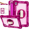ERDARARIPRO Funda para tablet Lenovo Tab M10 HD X306 de 10,1 pulgadas, bonita funda resistente a los golpes con soporte giratorio de 360° y correa de mano, color rosa y rosa