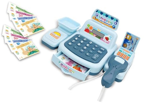 Kinder Tun So, Als Ob Sie Spielzeug an der Kasse mit Scanner für Kinder ab 3, 4 und 5 Jahren Spielen Würden, mit Licht und Geräuschen