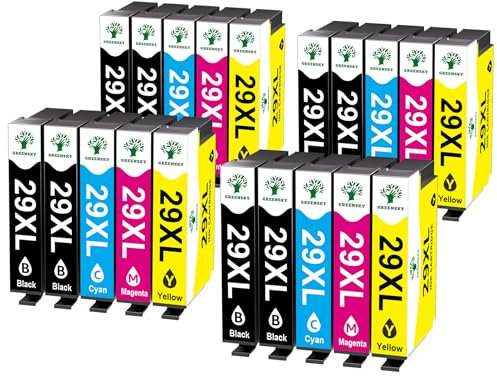 GREENSKY 29 XL Kompatibel für Epson XP 352 Tintenpatronen für Epson 29XL Patronen für XP 342 druckerpatronen Expression Home XP-332 XP-442 XP-445 XP-235 XP-245 XP-255 XP-335 XP-432(20er-Pack)