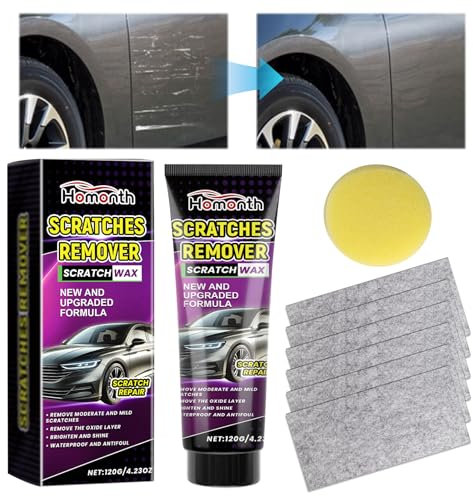 PAYFULLY Kratzer Entferner Auto, 120g Kratzer Entferner mit 6 Nano Sparkle Tuch und 1 Schwamm für alle Auto Lackarten
