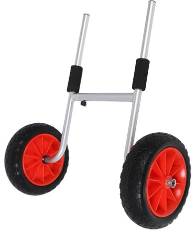 KIMISS Canoe Carrier with 10in Tires - Adjustable Foldable Kayak Transport Cart for Efficient Small Boat Movement
