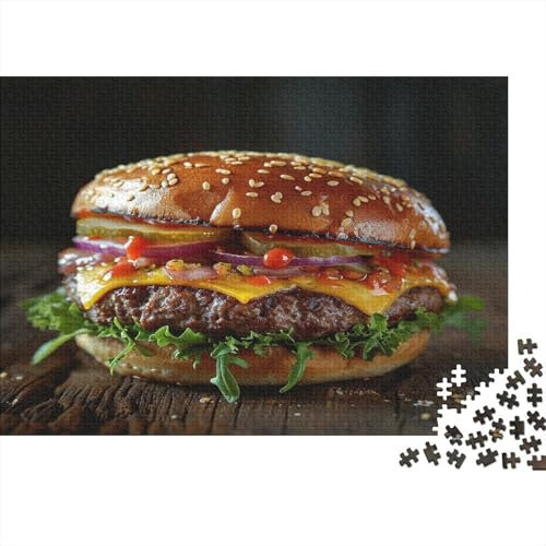 Hamburger 1000 Stück Puzzles Für Erwachsene Teenager Stress Abbauen Familien-Puzzlespiel Mit Poster in 1000-teiliges Puzzle Kinder Lernspiel Spielzeug Geschenk Puzzel 1000pcs (75x50cm)