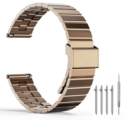 TODYSTRAP Bracelet de Montre en Acier Inoxydable 22mm, Montre Bracelet Métal Noir pour Smartwatch à Dégagement Rapide, Bracelets de Montres Remplacement pour Homme, Femme, 20mm, 22mm