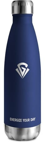 Termo Botella Agua 500ml, Cantimplora Acero Inoxidable sin BPA, Botella Termica Reutilizable a Prueba de Fugas, Botella Agua para Niños, Escuela, Oficina, Gimnasio y Actividades al Aire Libre