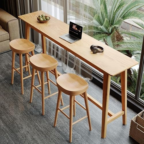 KAXLDHH Stehtisch, Bartisch, Massivholz-küchentisch, Rechteckiger Stehtisch Für Schmale Räume, Küchentresen Küchen-Esstische Küchentresen, Ohne Hocker(220x40x105cm)