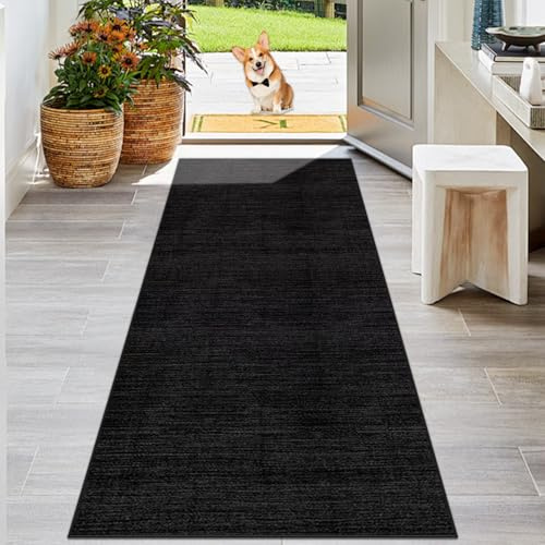 Rutschfester, waschbarer Läufer, 90 x 350 cm, strapazierfähiges Polyester, Küche, Flur, Schlafzimmer & Wohnzimmer, Teppich, anpassbare Bodenmatte, perfekt für stark frequentierte Bereiche