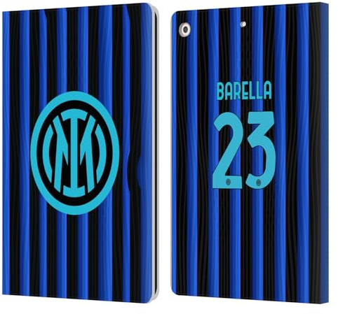 Head Case Designs Offizielle Inter Milan Nicolò Barella 2025/26 Spieler Home Kit Leder-Wallet-Hülle Kompatibel mit Apple iPad 10.2 2019/2020/2021