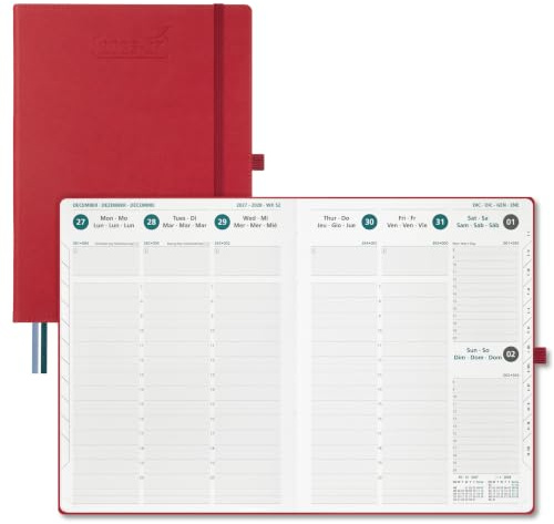 BEZEND Kalender 2026 2027 Buchkalender 1 Woche 2 Seiten A4 (28,5 x 22 cm)