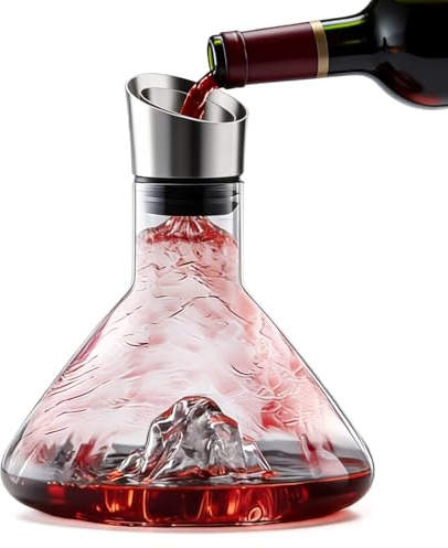 Behogan Weindekanter: 1500 ml Wein Dekanter Kristallglas, Weinkaraffe mit Belüfter und Filtern, Tropffreier Weinkaraffe, Dekantierer mit Eingebautem für Zuhause und Gäste