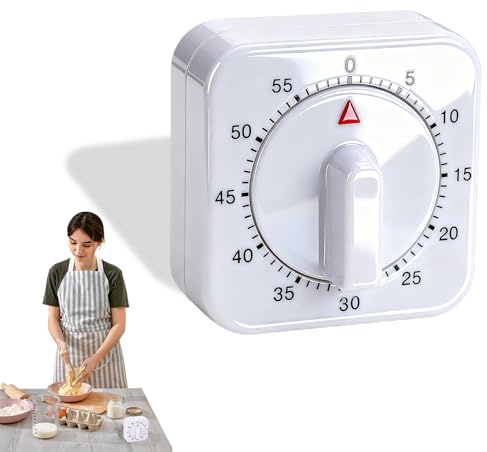 Kitchen Timer, Kitchen Timers For Cooking Egg Timers For Boiling Eggs Mechanical Timer Clock Countdown Timer Small Countdown Clock For Teachers Kids, Exercise, Home, Cooking, Baking White